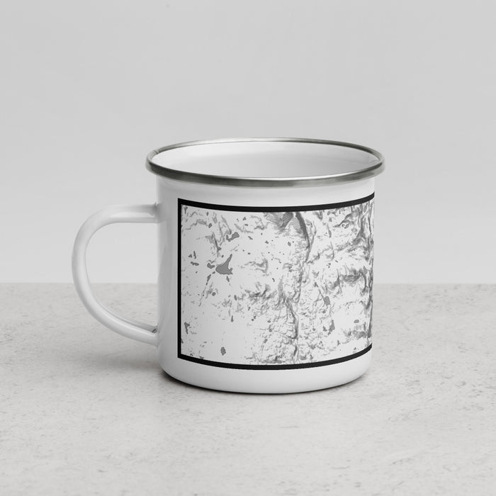 Left View Custom Cirque of the Towers Wyoming Map Enamel Mug in Classic