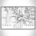 Cirque of the Towers Wyoming Map Print Landscape Orientation in Classic Style With Shaded Background