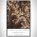Cirque of the Towers Wyoming Map Print Portrait Orientation in Ember Style With Shaded Background