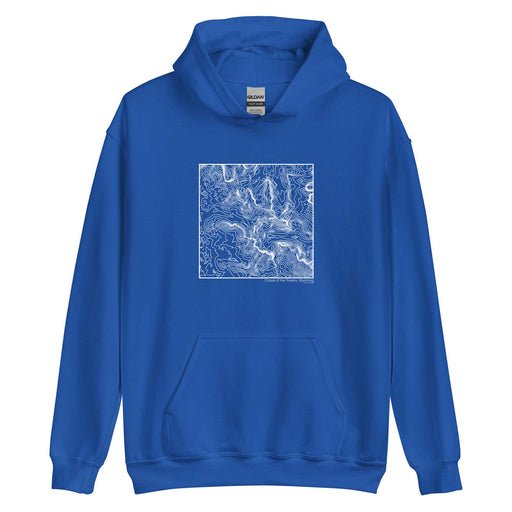 Cirque of the Towers Wyoming Topographic  Map Unisex Hoodie Sweater with City inscription in Royal Blue