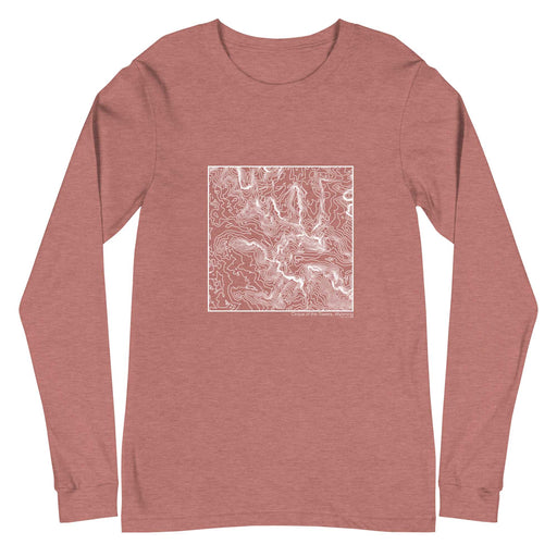 Cirque of the Towers Wyoming Topographic  Map Unisex Long-Sleeve T-shirt with City inscription in Heather Mauve