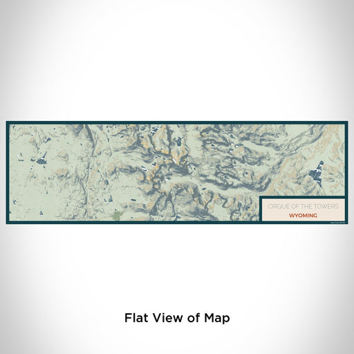 Flat View of Map Custom Cirque of the Towers Wyoming Map Enamel Mug in Woodblock