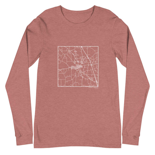 Clanton Alabama  Map Unisex Long-Sleeve T-shirt with City inscription in Heather Mauve