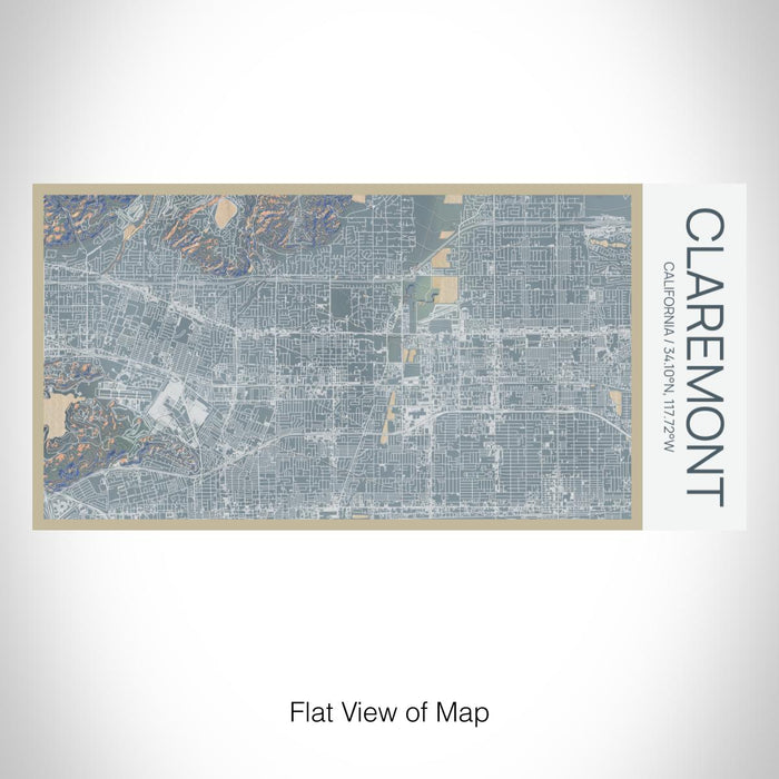 Rendered View of Claremont California Map on 17oz Stainless Steel Insulated Bottle with printed afternoon style map
