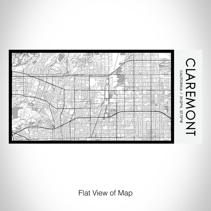 Rendered View of Claremont California Map on 17oz Stainless Steel Insulated Bottle with printed classic style map