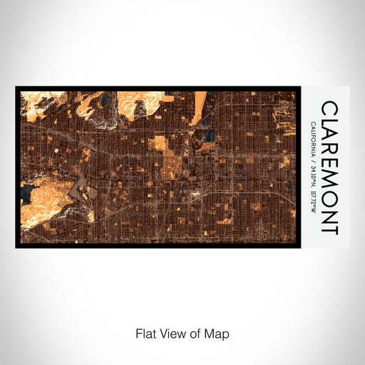 Rendered View of Claremont California Map on 17oz Stainless Steel Insulated Bottle with printed ember style map