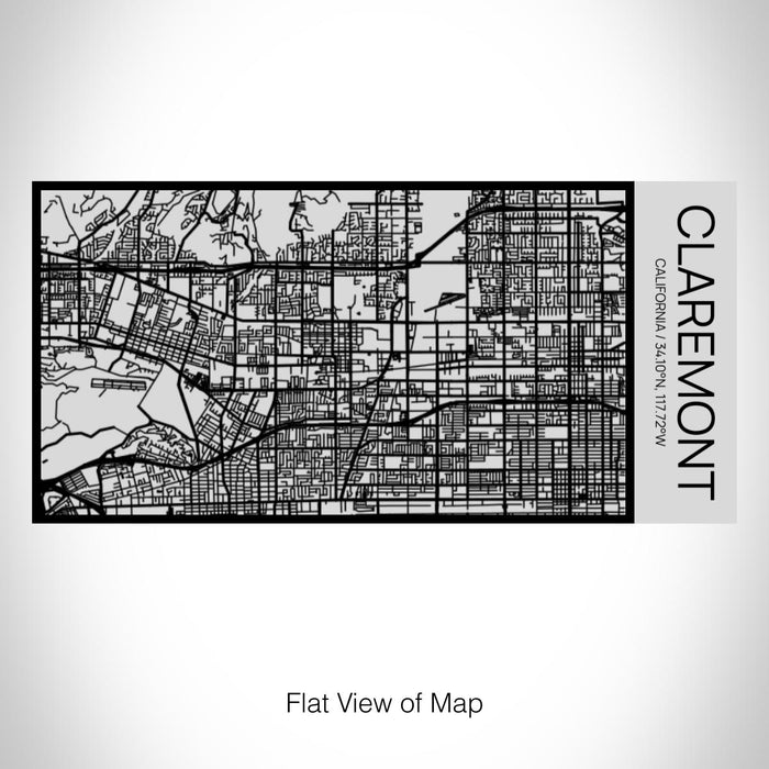 Rendered View of Claremont California Map on 17oz Stainless Steel Insulated Cola Bottle in Stainless