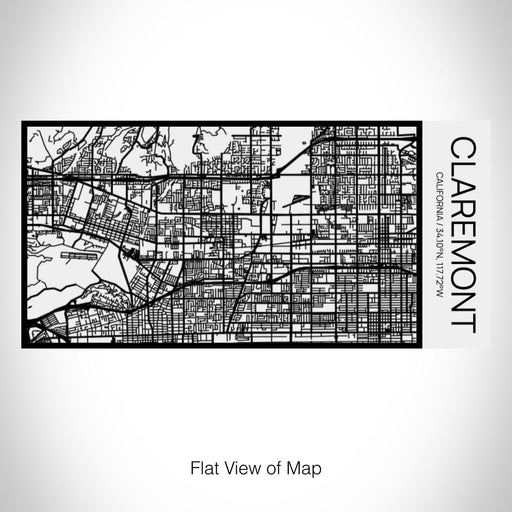 Rendered View of Claremont California Map on 17oz Stainless Steel Insulated Cola Bottle in Stainless in Matte White