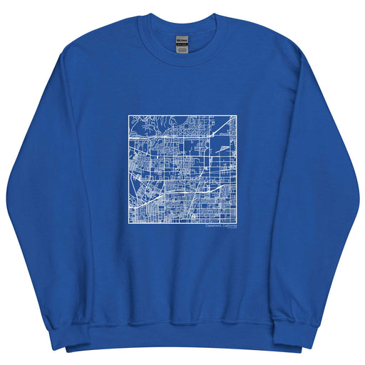 Claremont California  Map Unisex Crewneck Sweater with City inscription in Royal Blue