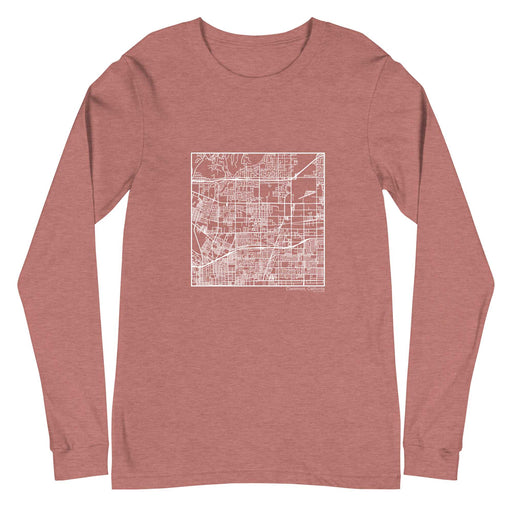 Claremont California  Map Unisex Long-Sleeve T-shirt with City inscription in Heather Mauve
