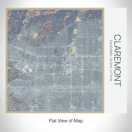 Rendered View of Claremont California Map on 17oz Stainless Steel Insulated Tumbler in Afternoon Map Style