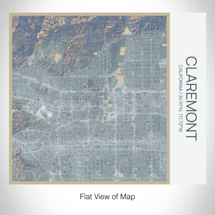 Rendered View of Claremont California Map on 17oz Stainless Steel Insulated Tumbler in Afternoon Map Style