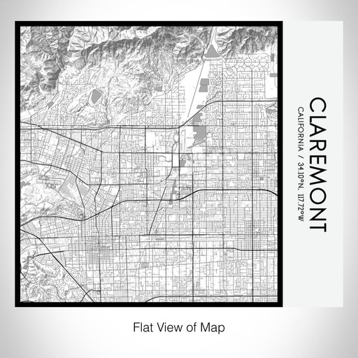Rendered View of Claremont California Map on 17oz Stainless Steel Insulated Tumbler in Classic Map Style