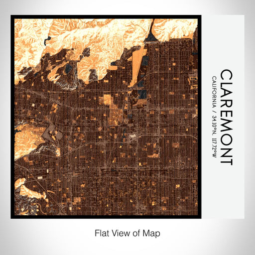 Rendered View of Claremont California Map on 17oz Stainless Steel Insulated Tumbler in Ember Map Style