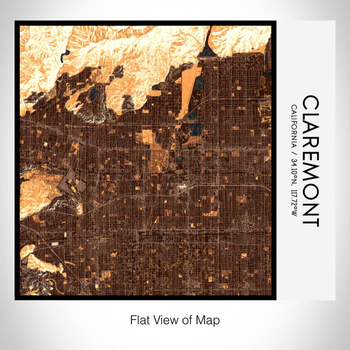 Rendered View of Claremont California Map on 17oz Stainless Steel Insulated Tumbler in Ember Map Style