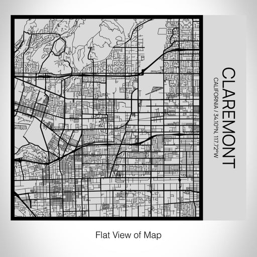 Rendered View of Claremont California Map on 17oz Stainless Steel Insulated Tumbler in Tactile Lines with Succulent in Background