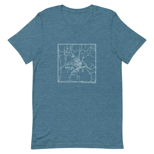 Claremont New Hampshire  Map Unisex T-Shirt with City inscription in Heather Teal
