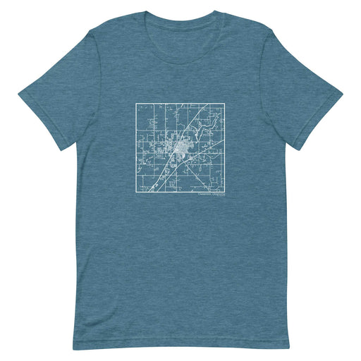 Claremore Oklahoma  Map Unisex T-Shirt with City inscription in Heather Teal