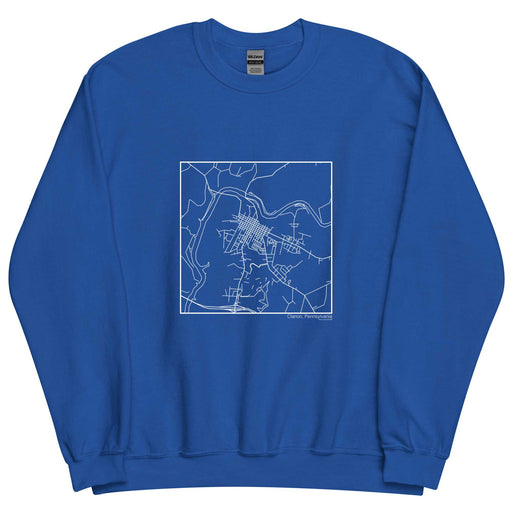 Clarion Pennsylvania  Map Unisex Crewneck Sweater with City inscription in Royal Blue