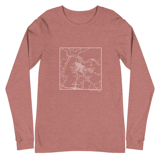 Clarion Pennsylvania  Map Unisex Long-Sleeve T-shirt with City inscription in Heather Mauve