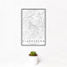 12x18 Clarksburg West Virginia Map Print Portrait Orientation in Classic Style With Small Cactus Plant in White Planter