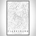 Clarksburg West Virginia Map Print Portrait Orientation in Classic Style With Shaded Background