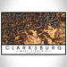 Clarksburg West Virginia Map Print Landscape Orientation in Ember Style With Shaded Background