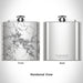 Rendered View of Clarksburg West Virginia Map Engraving on 6oz Stainless Steel Flask