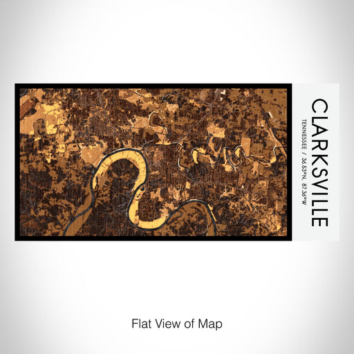 Rendered View of Clarksville Tennessee Map on 17oz Stainless Steel Insulated Bottle with printed ember style map