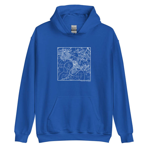 Clarksville Tennessee  Map Unisex Hoodie Sweater with City inscription in Royal Blue