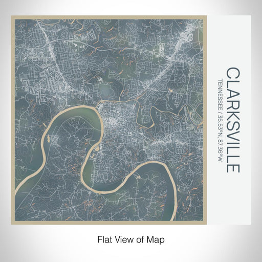 Rendered View of Clarksville Tennessee Map on 17oz Stainless Steel Insulated Tumbler in Afternoon Map Style