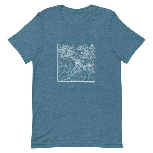 Clarksville Tennessee  Map Unisex T-Shirt with City inscription in Heather Teal