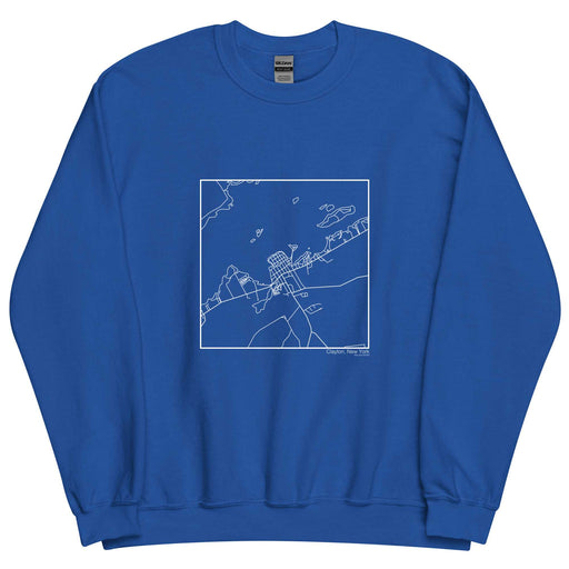 Clayton New York  Map Unisex Crewneck Sweater with City inscription in Royal Blue