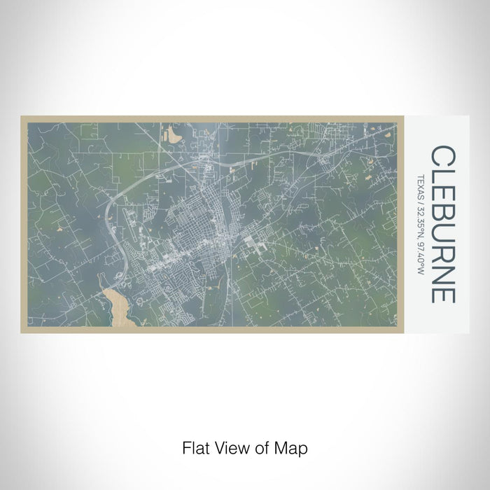 Rendered View of Cleburne Texas Map on 17oz Stainless Steel Insulated Bottle with printed afternoon style map