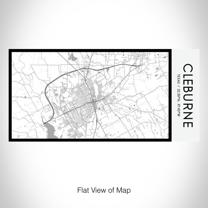 Rendered View of Cleburne Texas Map on 17oz Stainless Steel Insulated Bottle with printed classic style map