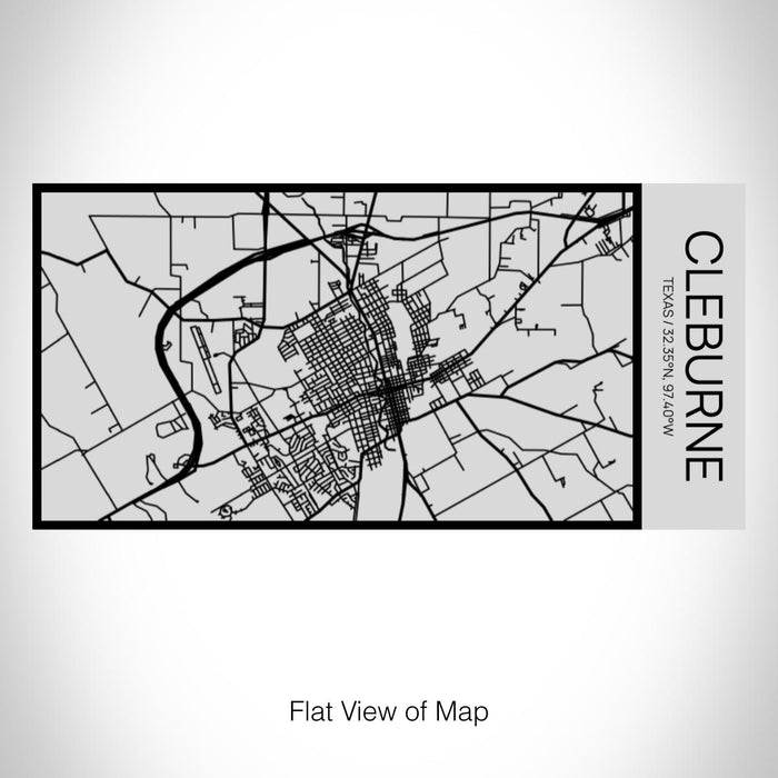 Rendered View of Cleburne Texas Map on 17oz Stainless Steel Insulated Cola Bottle in Stainless