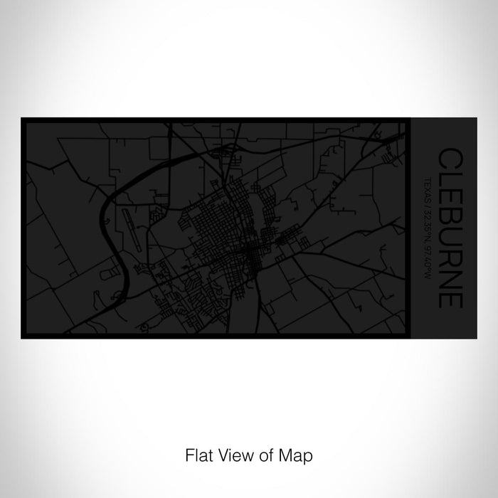 Rendered View of Cleburne Texas Map on 17oz Stainless Steel Insulated Cola Bottle in Stainless in Matte Black