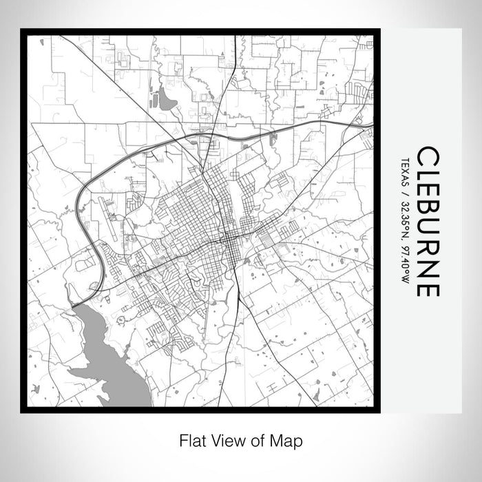 Rendered View of Cleburne Texas Map on 17oz Stainless Steel Insulated Tumbler in Classic Map Style