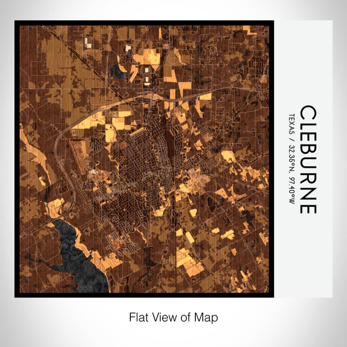 Rendered View of Cleburne Texas Map on 17oz Stainless Steel Insulated Tumbler in Ember Map Style