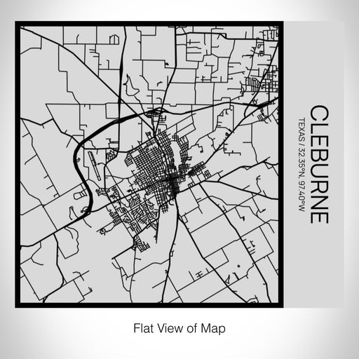 Rendered View of Cleburne Texas Map on 17oz Stainless Steel Insulated Tumbler in Tactile Lines with Succulent in Background