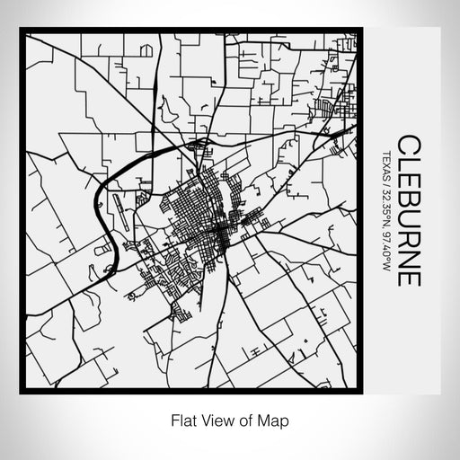 Rendered View of Cleburne Texas Map on 17oz Stainless Steel Insulated Tumbler in Matte White with Tactile Lines