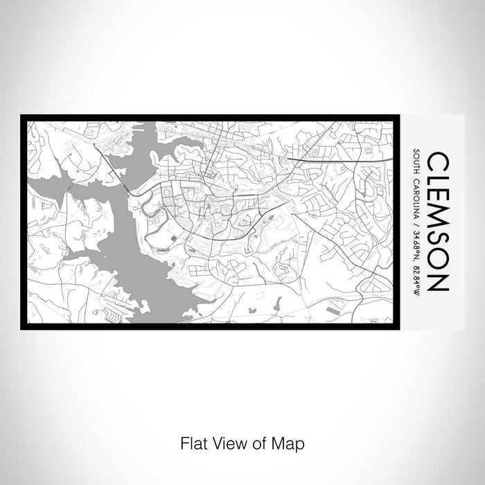 Rendered View of Clemson South Carolina Map on 17oz Stainless Steel Insulated Bottle with printed classic style map