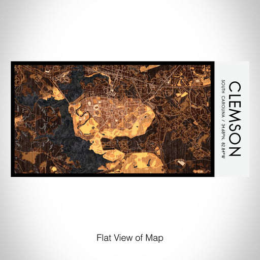 Rendered View of Clemson South Carolina Map on 17oz Stainless Steel Insulated Bottle with printed ember style map