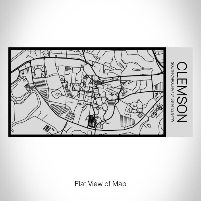 Rendered View of Clemson South Carolina Map on 17oz Stainless Steel Insulated Cola Bottle in Stainless
