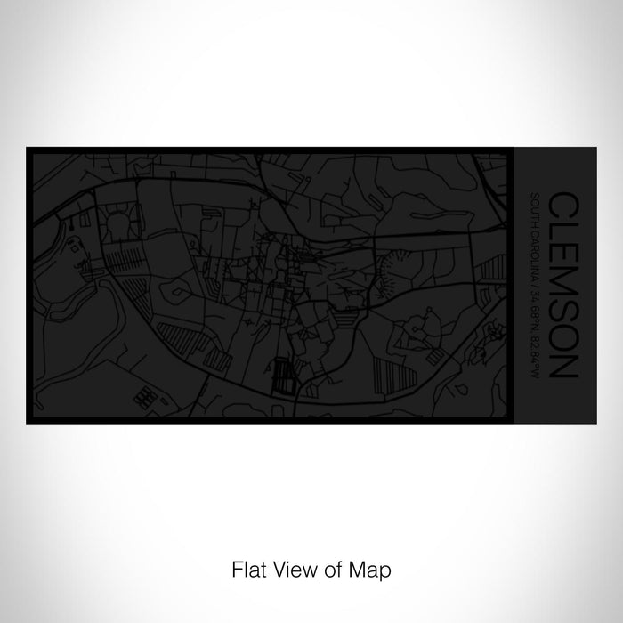 Rendered View of Clemson South Carolina Map on 17oz Stainless Steel Insulated Cola Bottle in Stainless in Matte Black