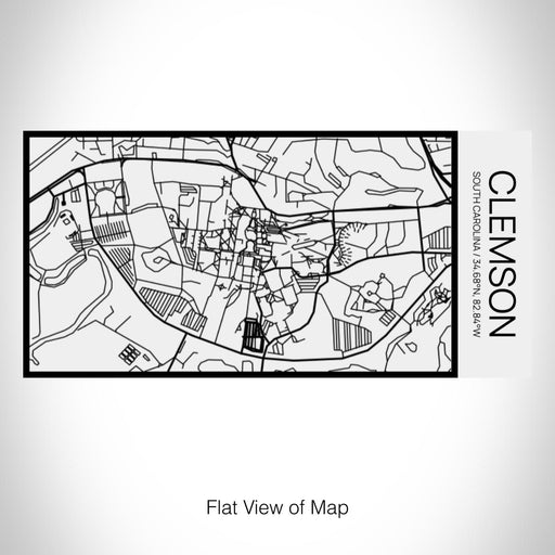 Rendered View of Clemson South Carolina Map on 17oz Stainless Steel Insulated Cola Bottle in Stainless in Matte White