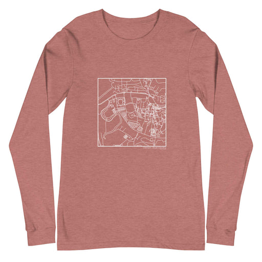 Clemson South Carolina  Map Unisex Long-Sleeve T-shirt with City inscription in Heather Mauve