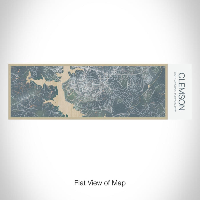 Rendered View of Clemson South Carolina Map on 10oz Stainless Steel Insulated Cup in Afternoon with Sliding Lid