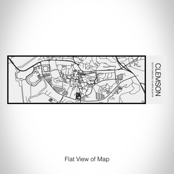 Rendered View of Clemson South Carolina Map on 10oz Stainless Steel Insulated Cup in Matte White with Sliding Lid