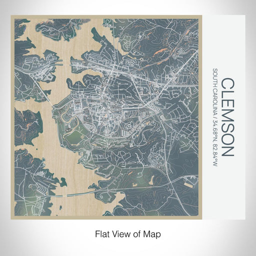 Rendered View of Clemson South Carolina Map on 17oz Stainless Steel Insulated Tumbler in Afternoon Map Style